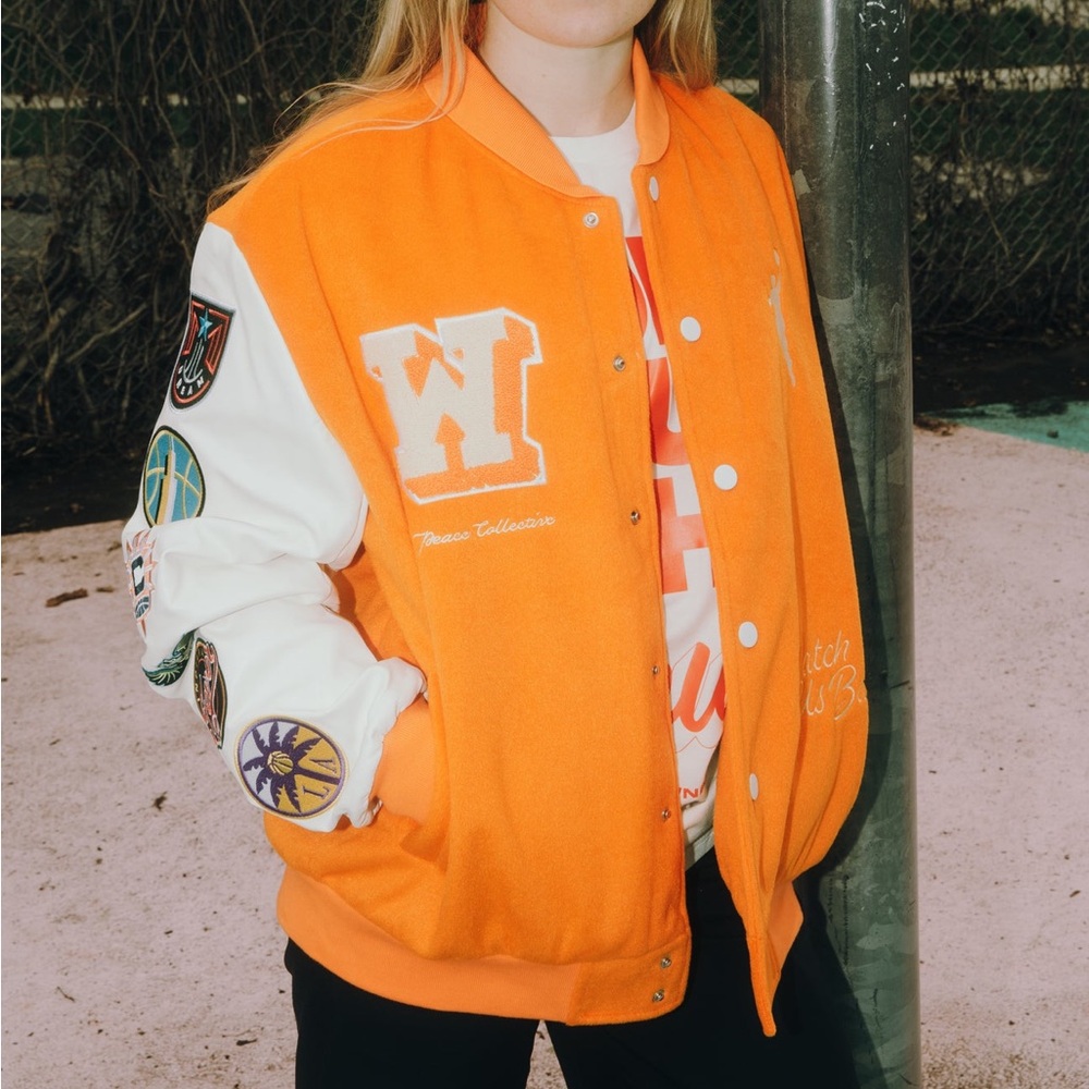 NWT Peace Collective US S Women Run the Court WNBA Letterman Jacket